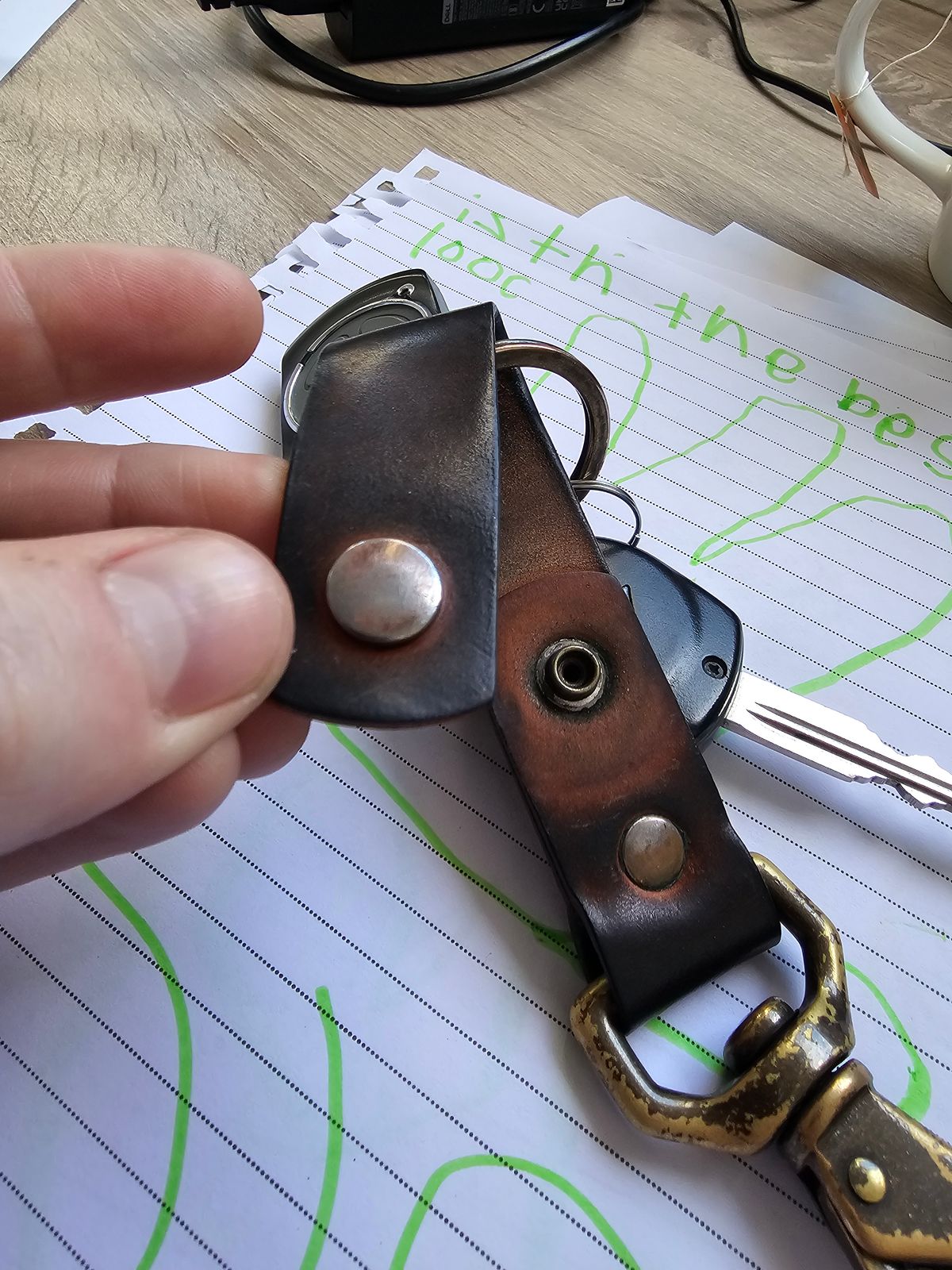 Photo by Luke.to.Boot on September 1, 2025 of the Ashland Leather Keychain Belt Clip in Horween Natural Shell Cordovan.