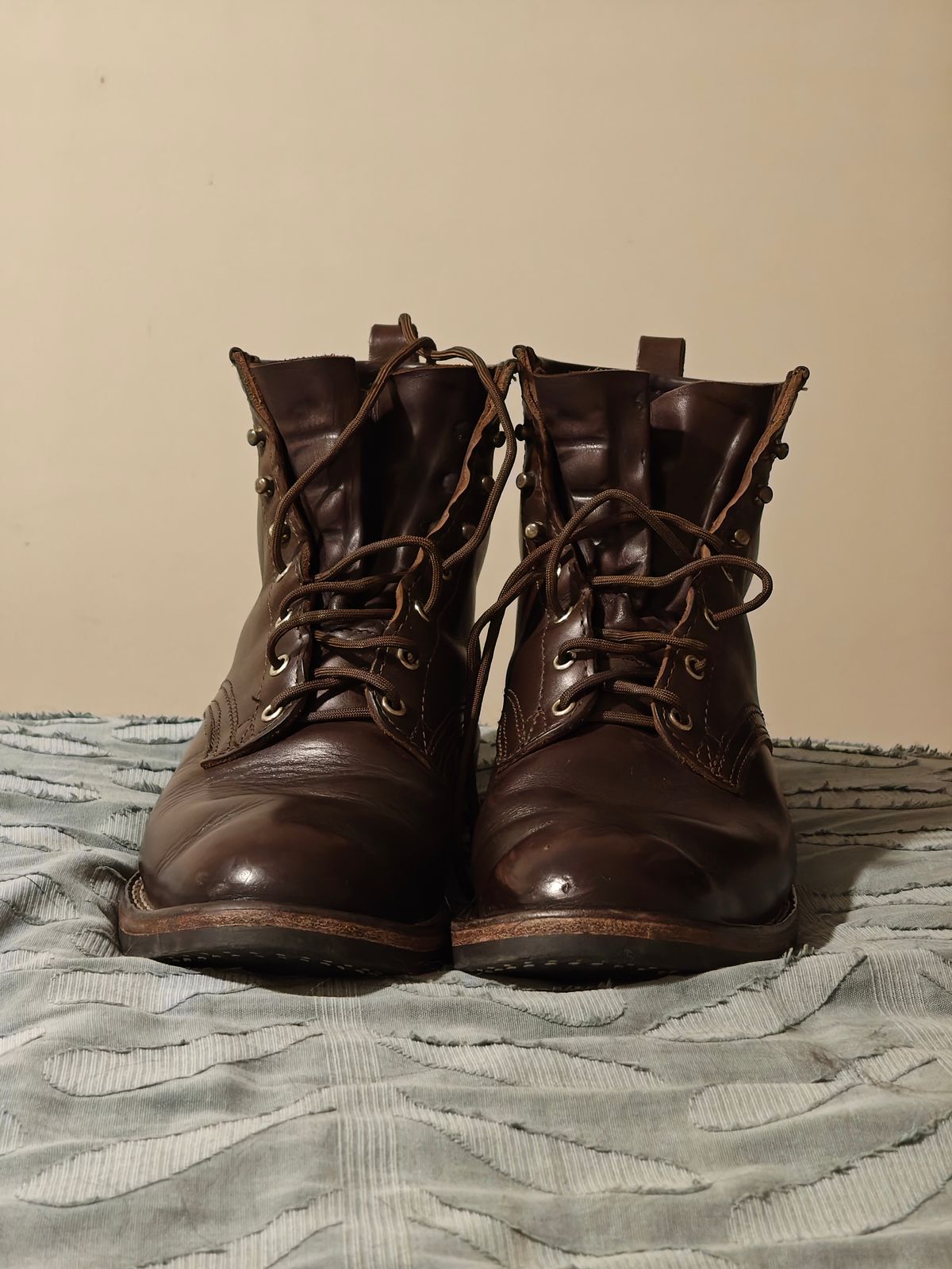 Photo by Luke.to.Boot on March 26, 2026 of the Nicks x Parkhurst V1 in Horween Brown Chromexcel.
