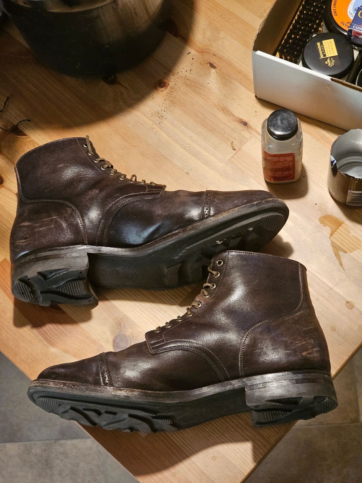 Photo by Luke.to.Boot on April 28, 2025 of the Viberg Service Boot in Maryam T. Moro Horsebutt.