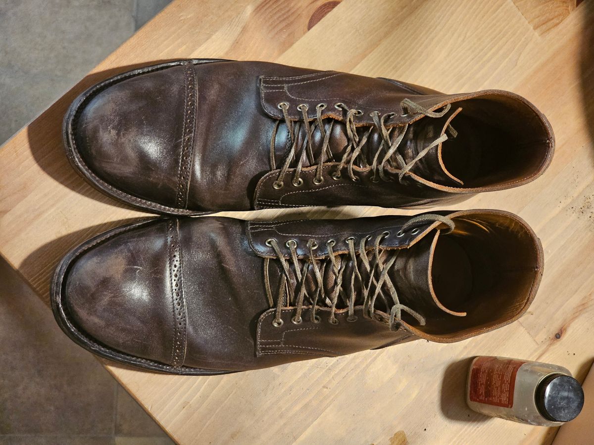 Photo by Luke.to.Boot on April 28, 2025 of the Viberg Service Boot in Maryam T. Moro Horsebutt.