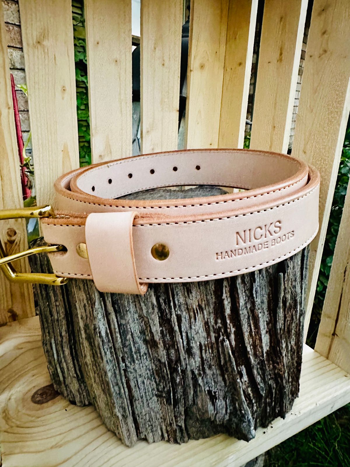 Photo by brusa on October 1, 2025 of the Nicks Belt in Wickett & Craig Natural Veg Tan.