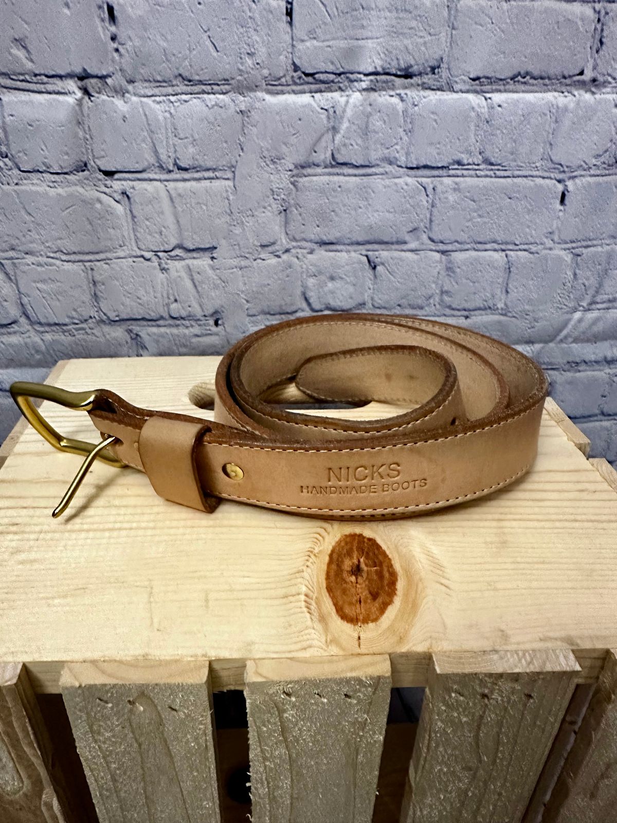 Photo by brusa on December 5, 2025 of the Nicks Belt in Wickett & Craig Natural Veg Tan.