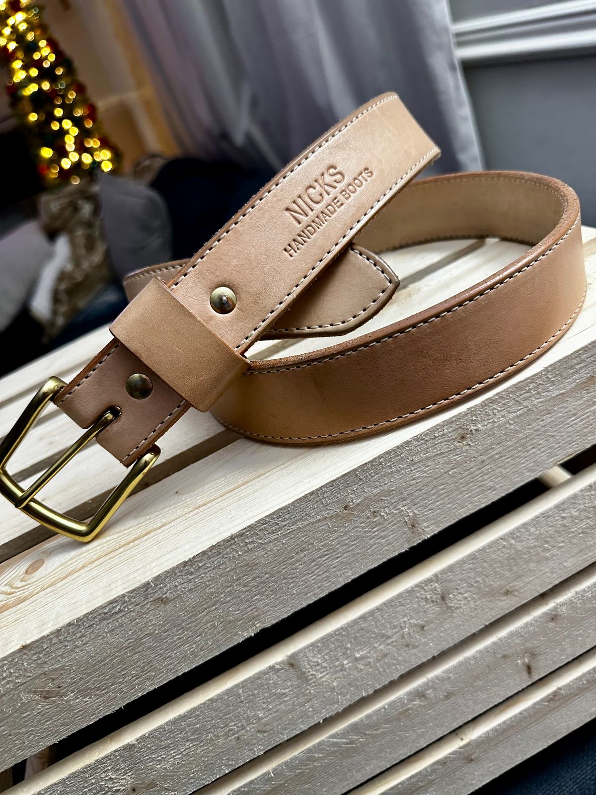 Photo by brusa on January 6, 2026 of the Nicks Belt in Wickett & Craig Natural Veg Tan.