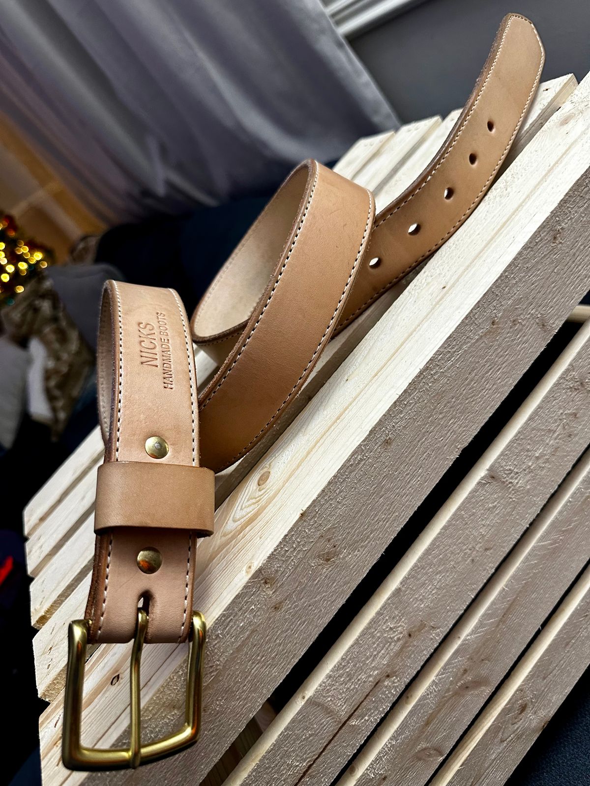 Photo by brusa on January 6, 2026 of the Nicks Belt in Wickett & Craig Natural Veg Tan.