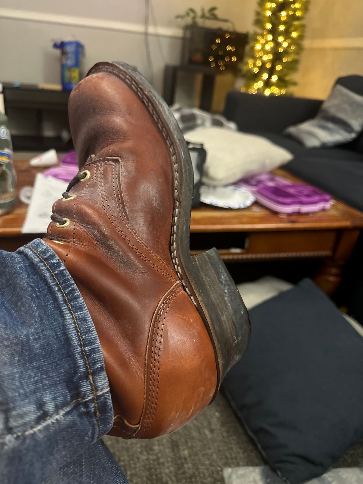 Photo by brusa on November 19, 2024 of the Frank's Boots Wilshire in Wickett & Craig Tan Oiled Latigo.