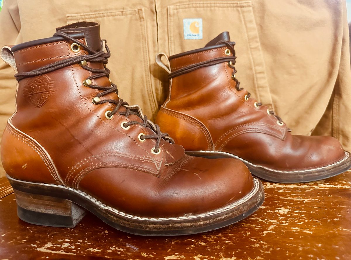 Photo by brusa on December 5, 2024 of the Frank's Boots Wilshire in Wickett & Craig Tan Oiled Latigo.