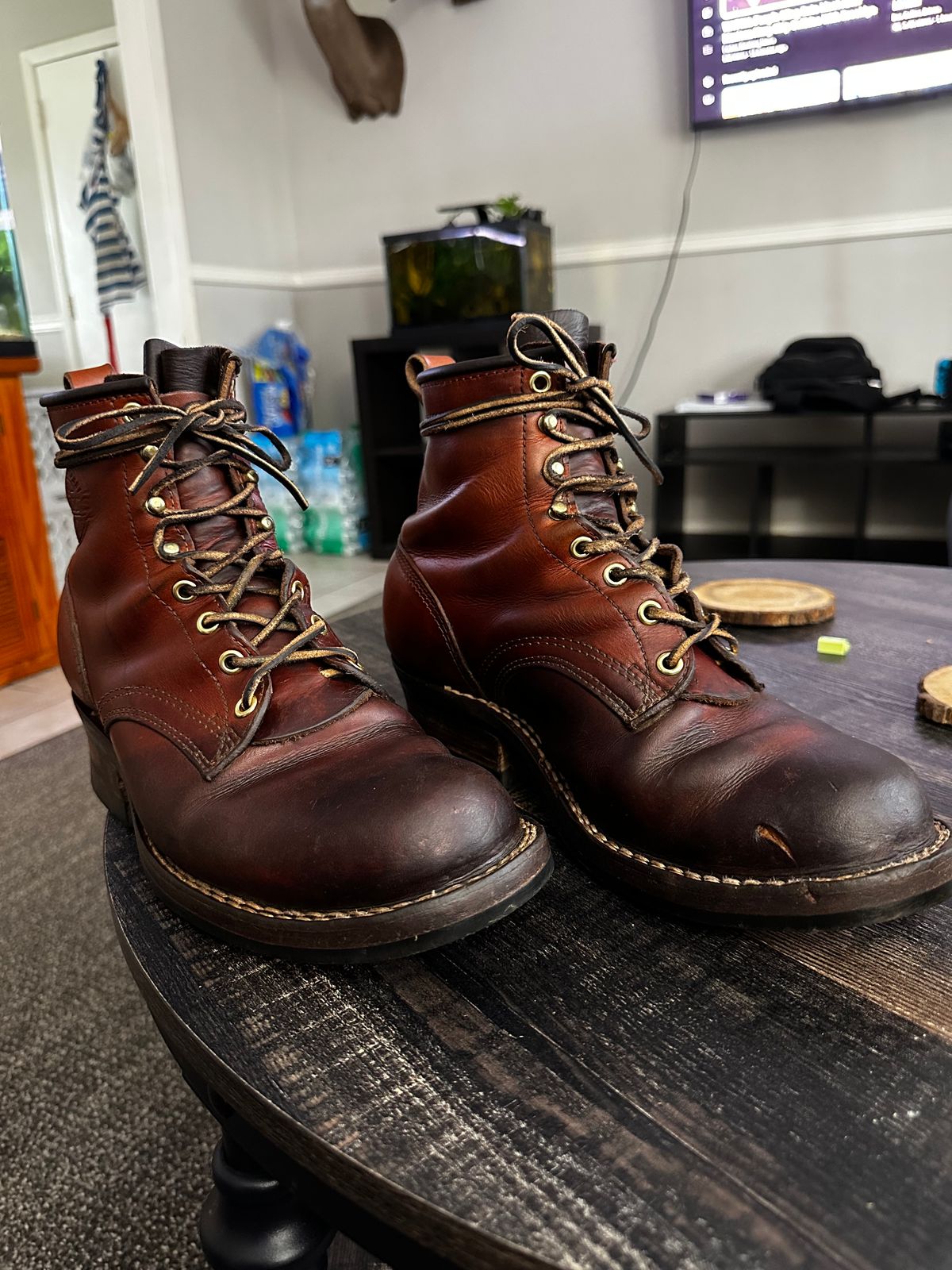 Photo by brusa on May 18, 2025 of the Frank's Boots Wilshire in Wickett & Craig Tan Oiled Latigo.