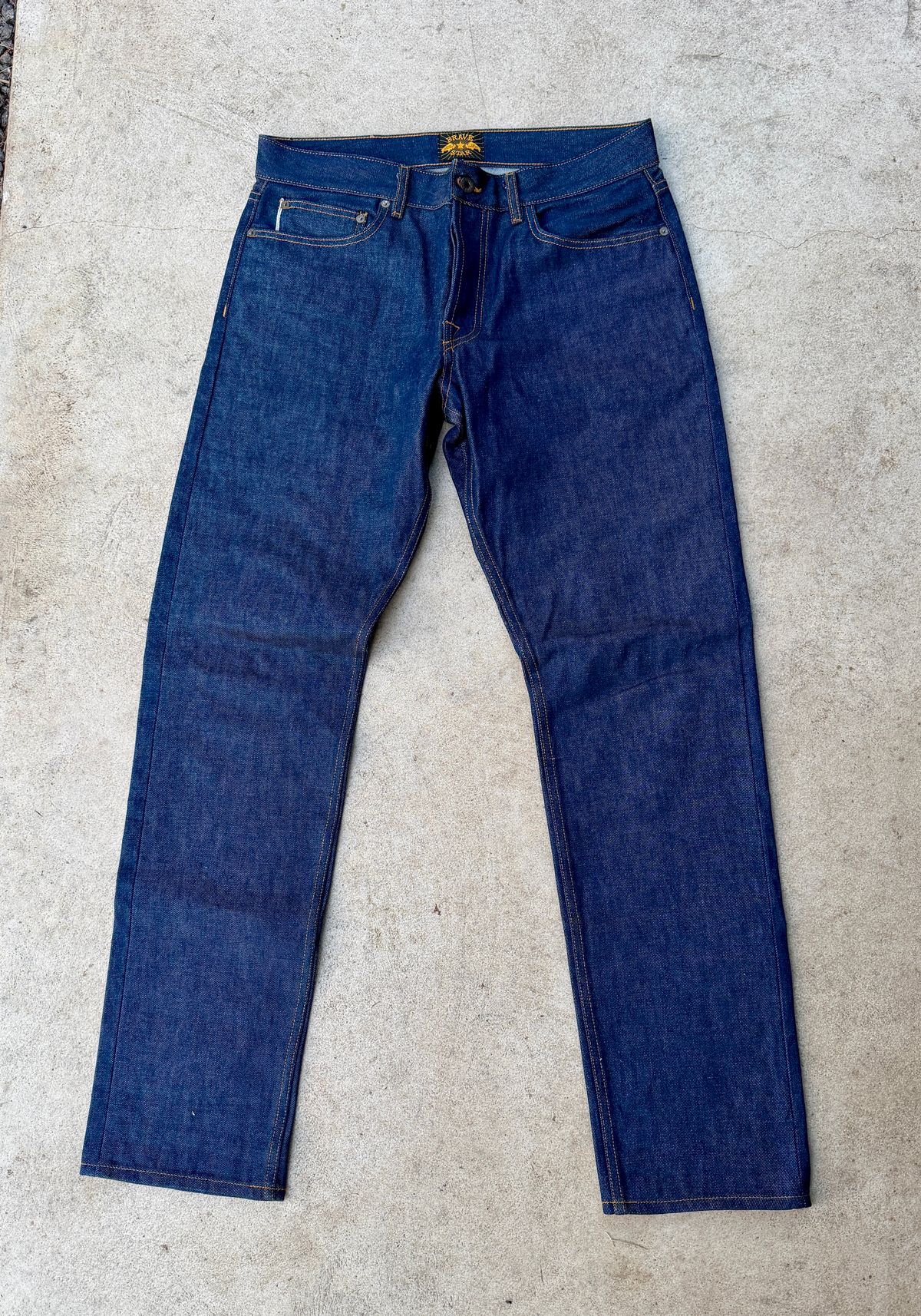 Photo by manco on April 25, 2026 of the Brave Star Strongman in 14 Oz Cone Mills Selvedge Denim (100% Cotton).