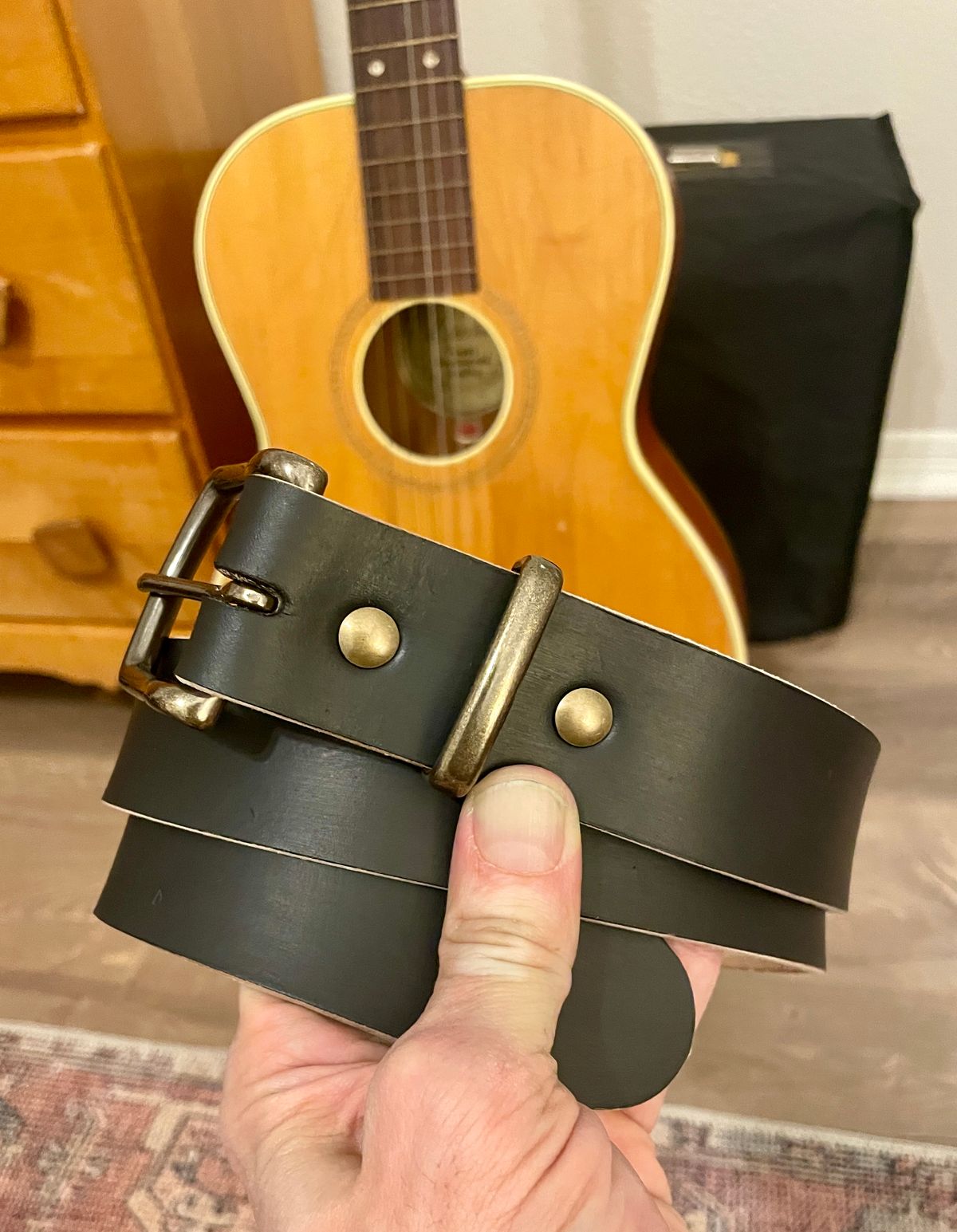 Photo by manco on November 18, 2025 of the Self-Made Belt in Wickett & Craig Natural American Vachetta.