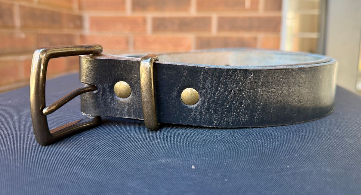 Photo by manco on February 22, 2026 of the Self-Made Belt in Wickett & Craig Natural American Vachetta.