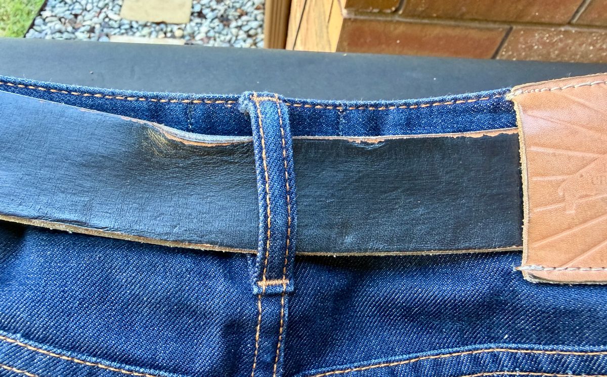 Photo by manco on March 11, 2026 of the Self-Made Work Belt in Wickett & Craig Natural American Vachetta.