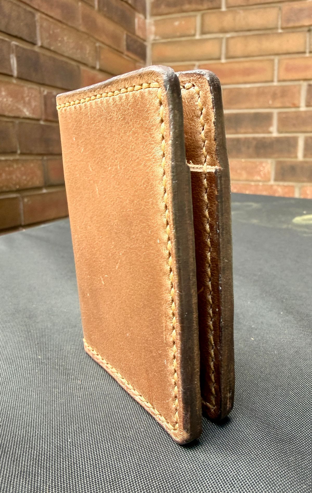 Photo by manco on April 16, 2026 of the Self-Made Bifold Wallet in Horween Natural Chromexcel.