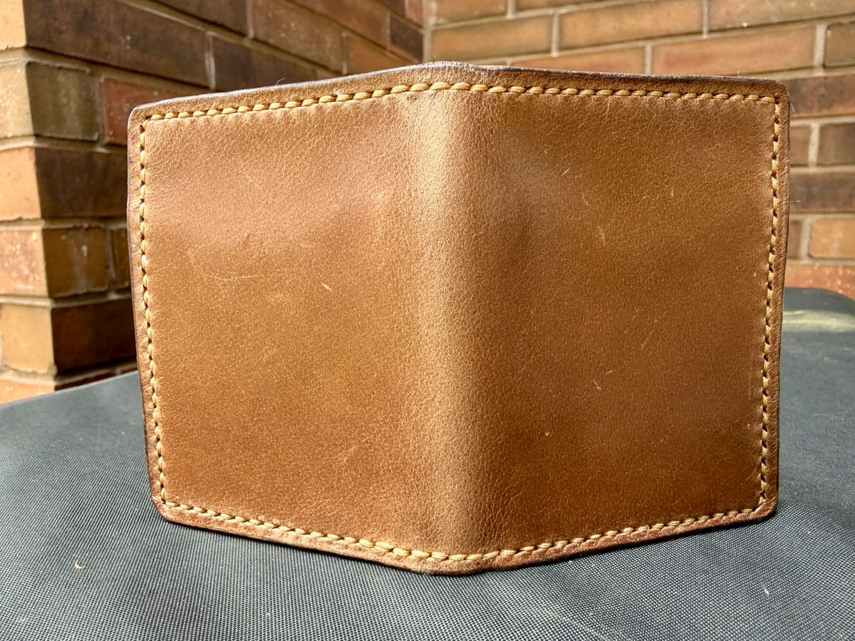 Photo by manco on April 16, 2026 of the Self-Made Bifold Wallet in Horween Natural Chromexcel.