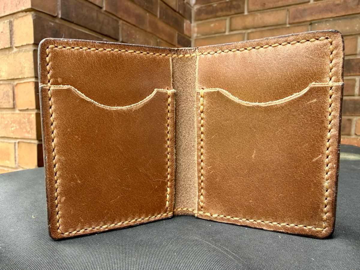 Photo by manco on April 16, 2026 of the Self-Made Bifold Wallet in Horween Natural Chromexcel.