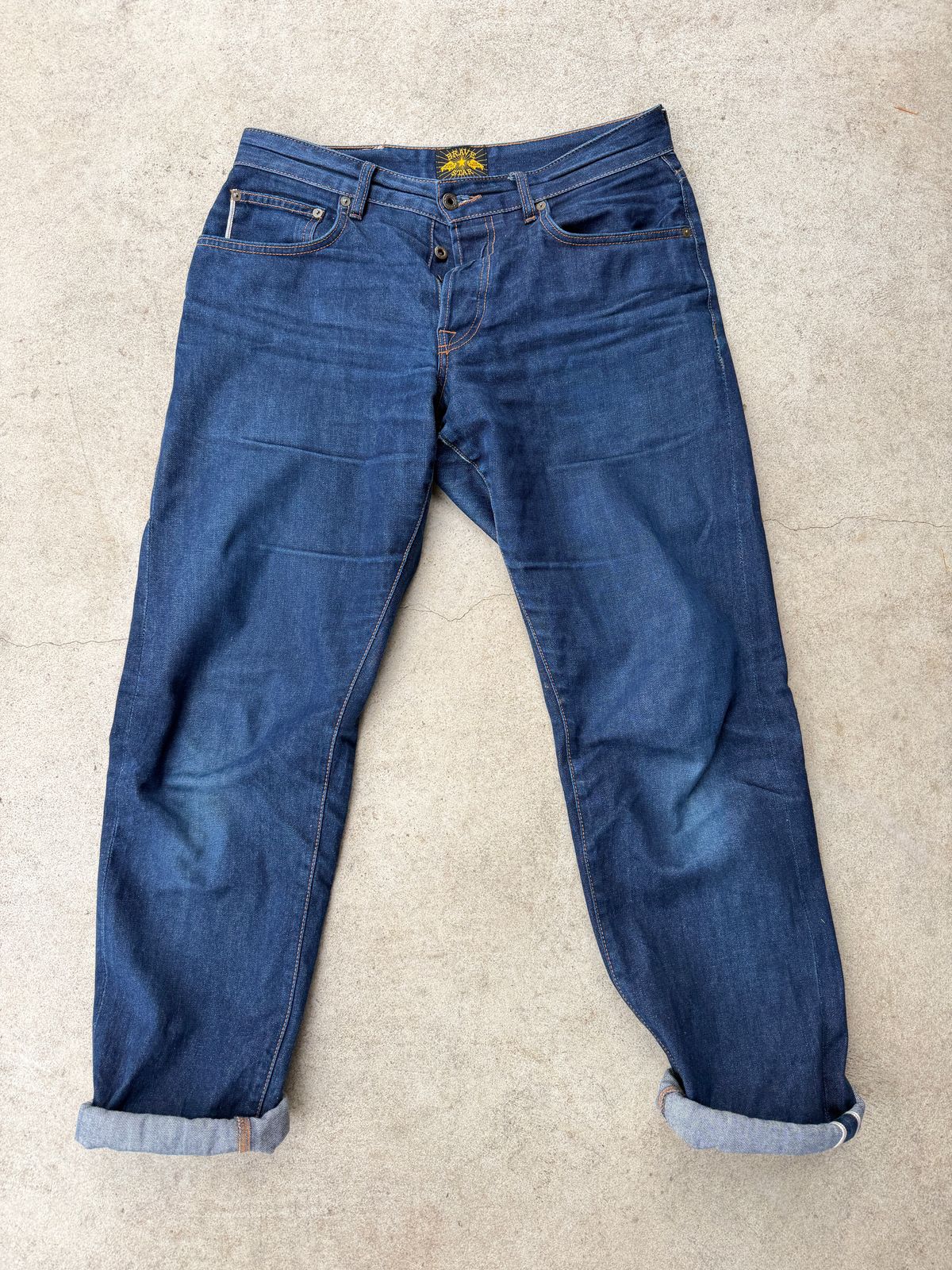 Photo by manco on April 9, 2026 of the Brave Star Strongman in 12.5 Oz “WWII” Japanese Raw Selvedge Denim (100% Cotton).