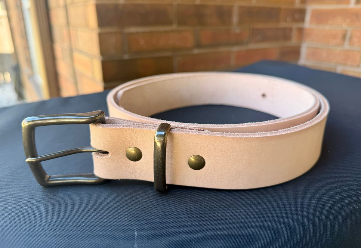 Photo by manco on February 22, 2026 of the Self-Made Belt in Wickett & Craig Natural American Vachetta.