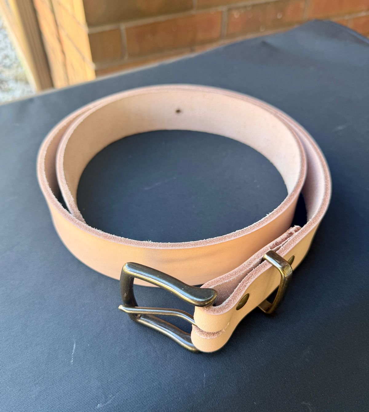 Photo by manco on February 22, 2026 of the Self-Made Belt in Wickett & Craig Natural American Vachetta.