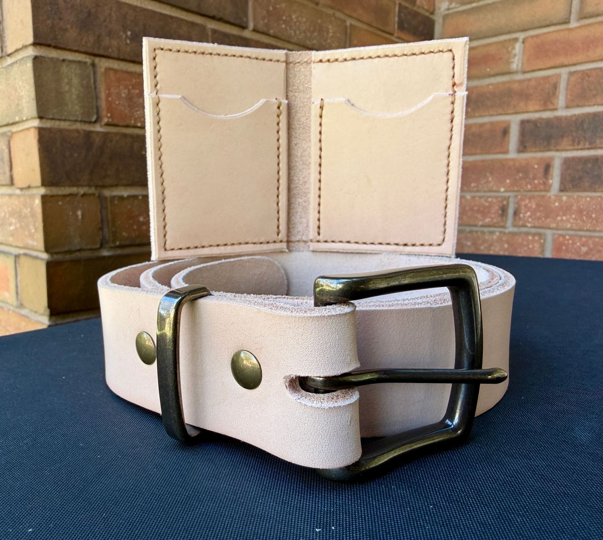 Photo by manco on March 11, 2026 of the Self-Made Belt in Wickett & Craig Natural American Vachetta.