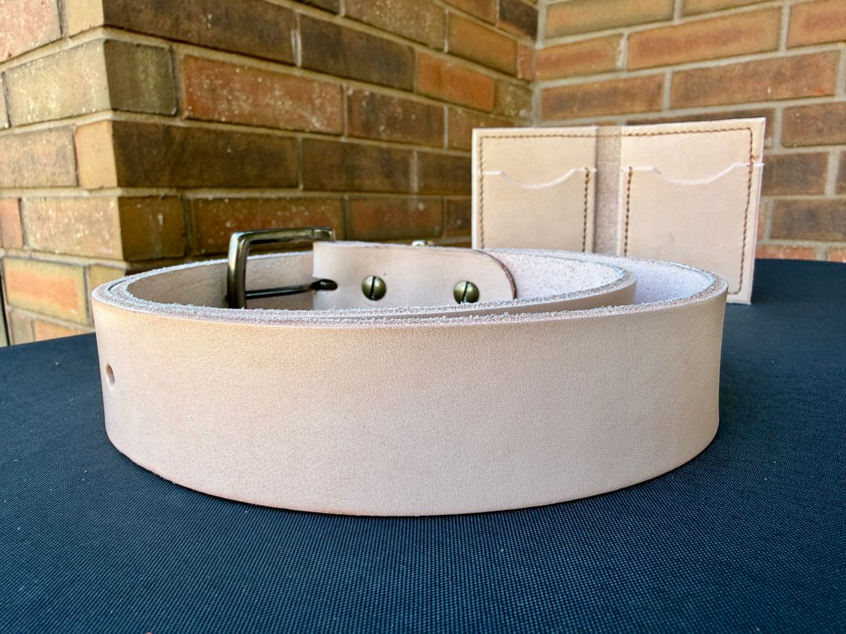 Photo by manco on March 11, 2026 of the Self-Made Belt in Wickett & Craig Natural American Vachetta.