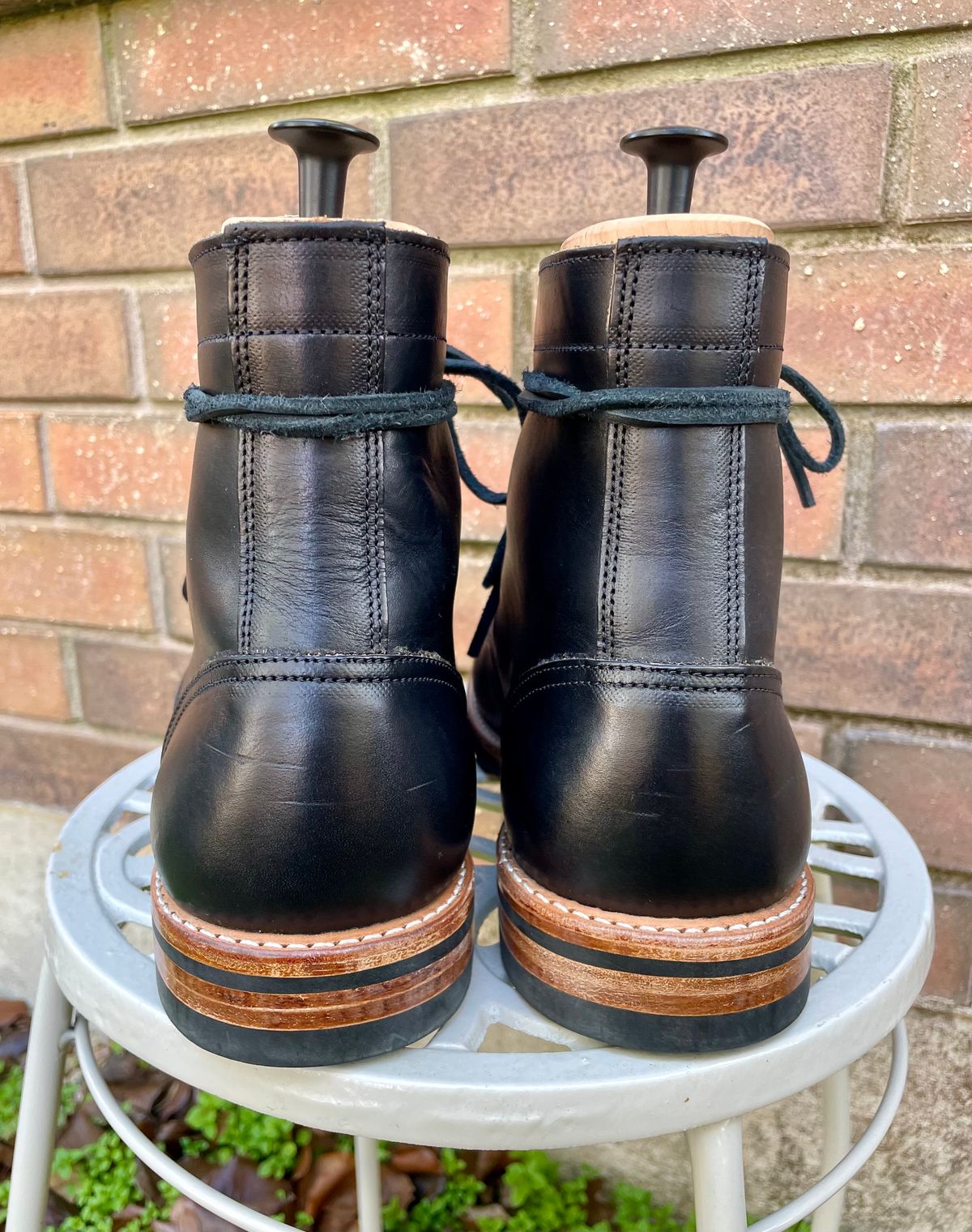 Photo by manco on December 29, 2024 of the Oak Street Bootmakers Trench Boot in Horween Black Chromexcel.