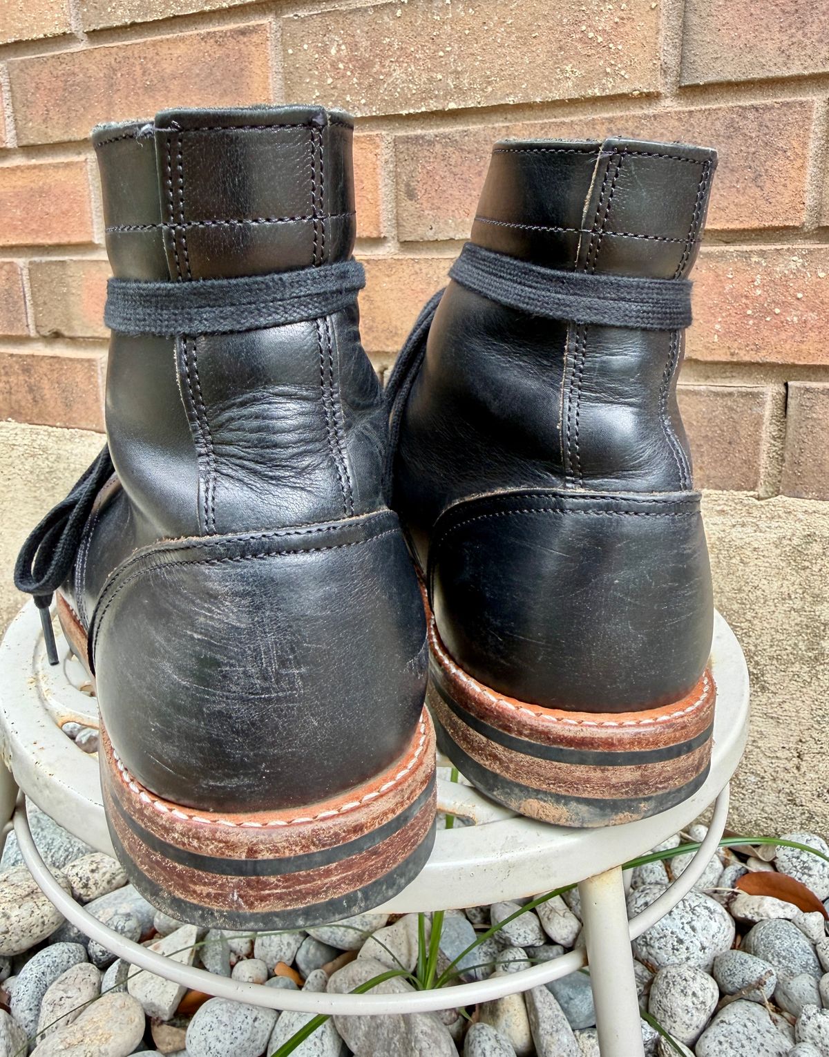 Photo by manco on April 12, 2026 of the Oak Street Bootmakers Trench Boot in Horween Black Chromexcel.