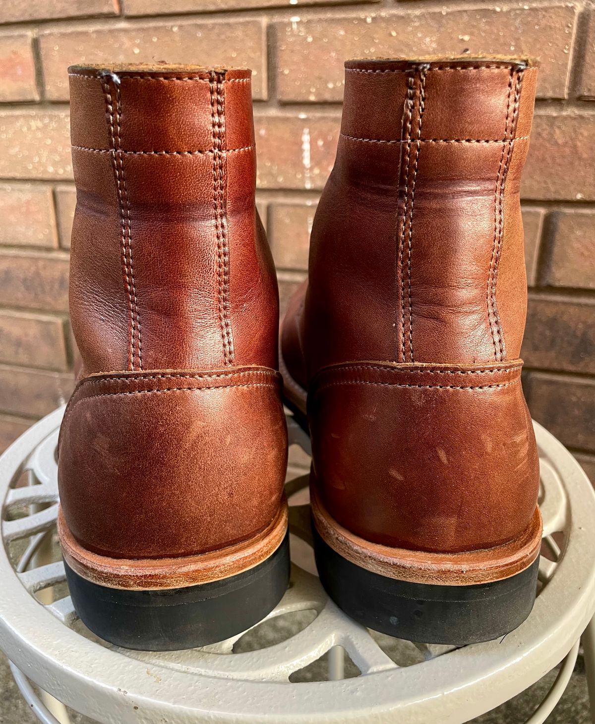 Photo by manco on October 10, 2024 of the Oak Street Bootmakers Trench Boot in Seidel Light Brown Mustang.