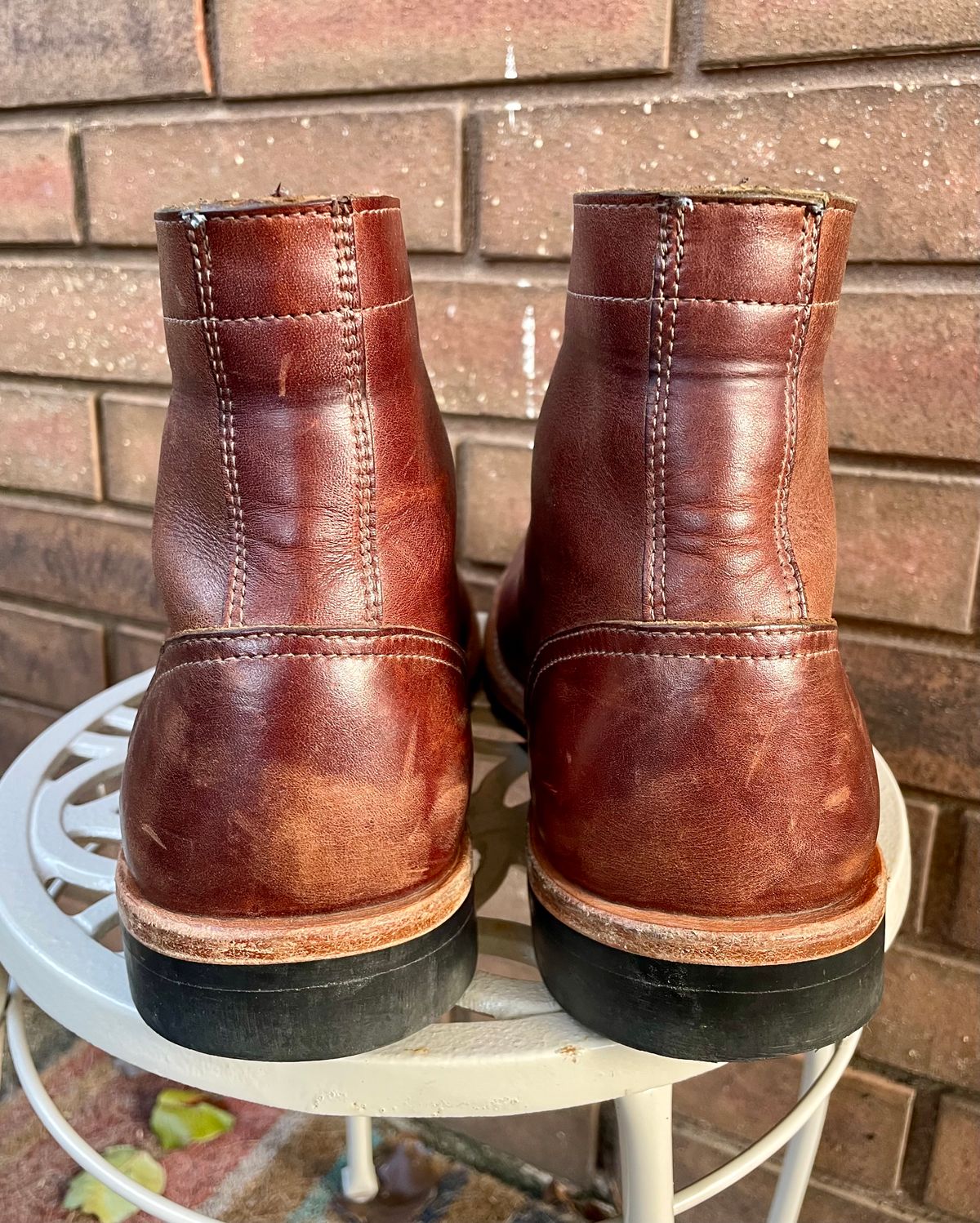 Photo by manco on December 4, 2024 of the Oak Street Bootmakers Trench Boot in Seidel Light Brown Mustang.
