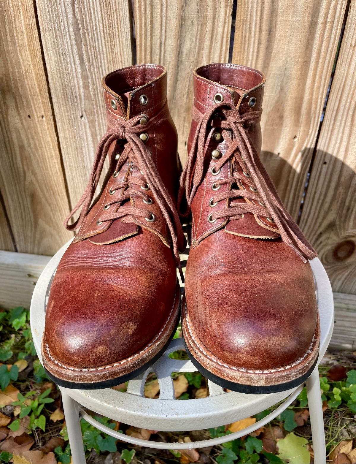 Photo by manco on December 20, 2024 of the Oak Street Bootmakers Trench Boot in Seidel Light Brown Mustang.