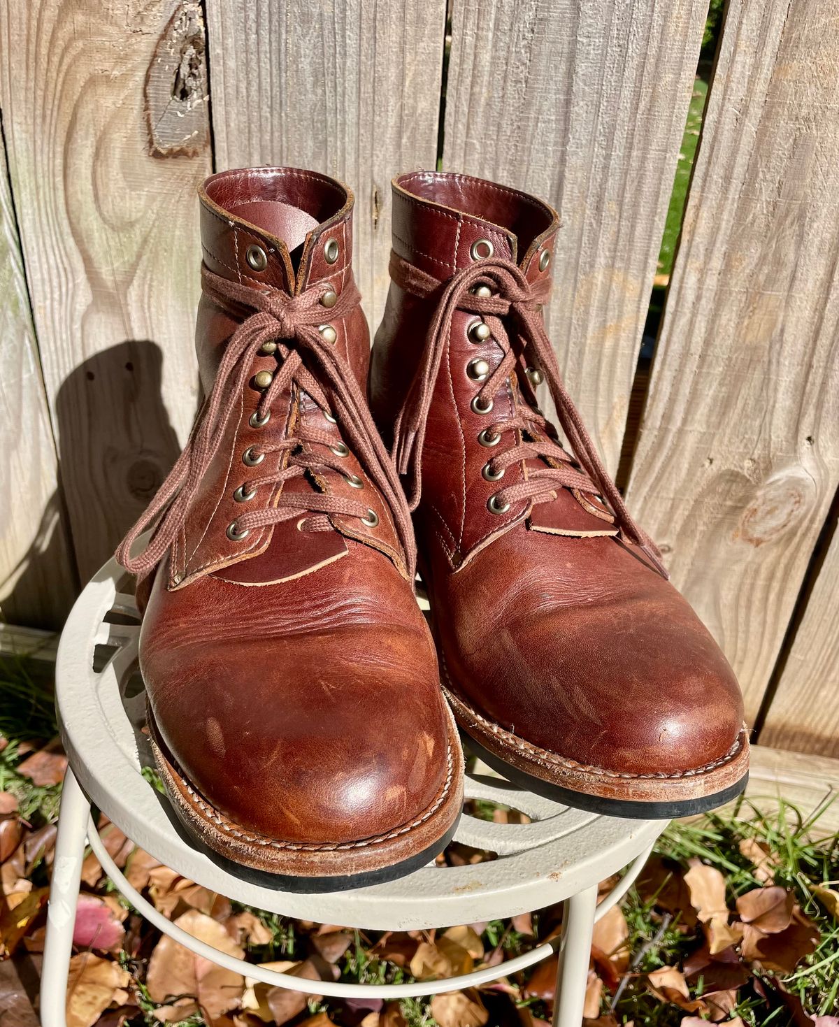 Photo by manco on December 20, 2024 of the Oak Street Bootmakers Trench Boot in Seidel Light Brown Mustang.