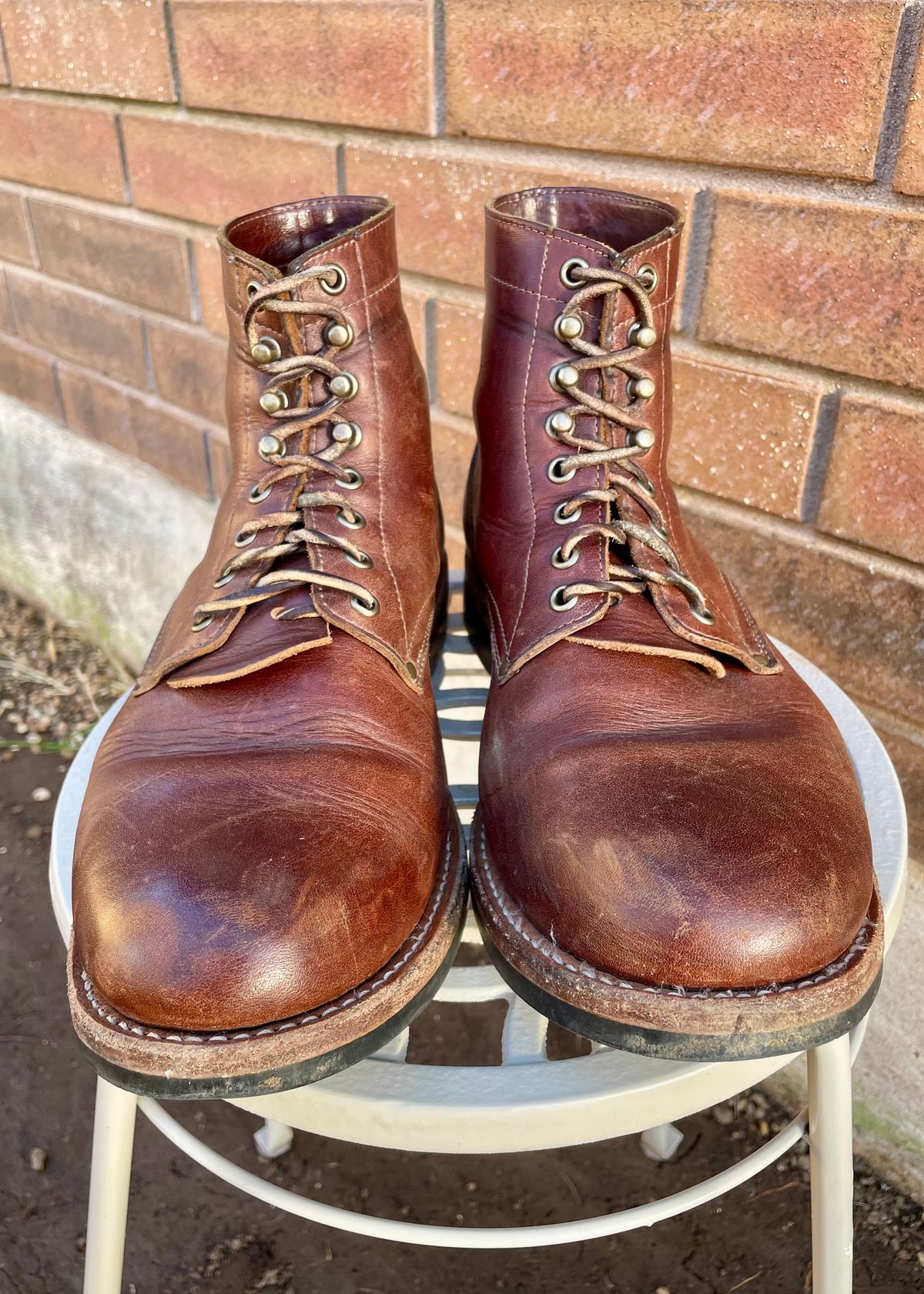 Photo by manco on February 2, 2025 of the Oak Street Bootmakers Trench Boot in Seidel Light Brown Mustang.