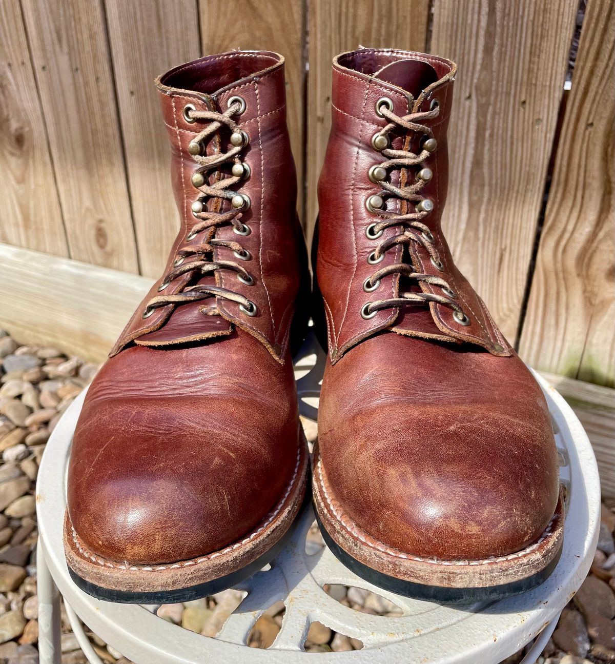 Photo by manco on March 4, 2025 of the Oak Street Bootmakers Trench Boot in Seidel Light Brown Mustang.