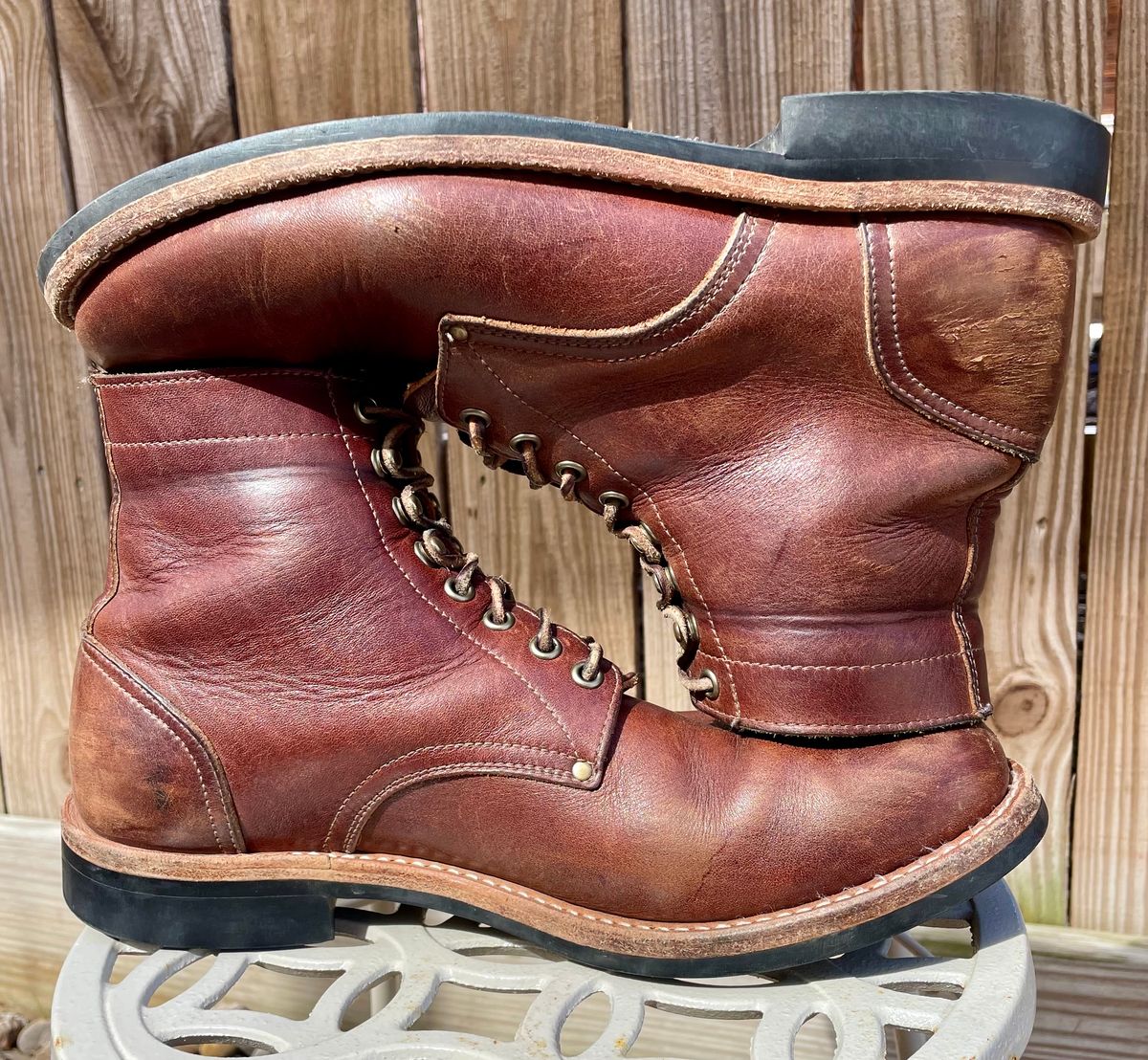Photo by manco on March 4, 2025 of the Oak Street Bootmakers Trench Boot in Seidel Light Brown Mustang.