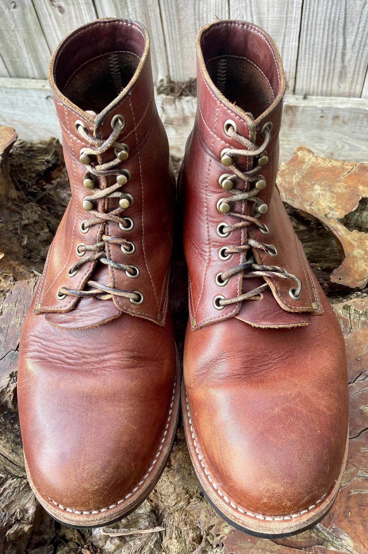 Photo by manco on April 3, 2025 of the Oak Street Bootmakers Trench Boot in Seidel Light Brown Mustang.
