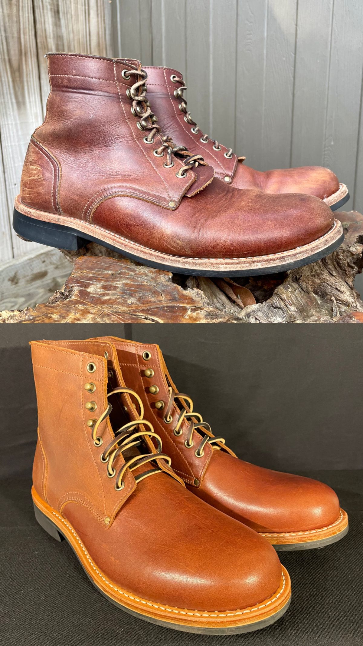 Photo by manco on April 5, 2025 of the Oak Street Bootmakers Trench Boot in Seidel Light Brown Mustang.