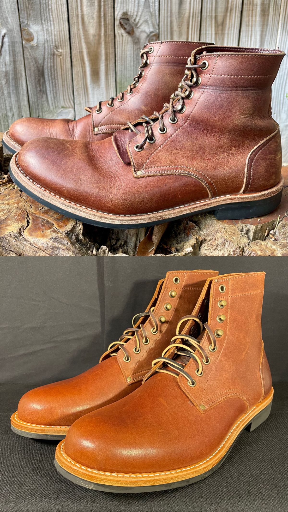 Photo by manco on April 5, 2025 of the Oak Street Bootmakers Trench Boot in Seidel Light Brown Mustang.