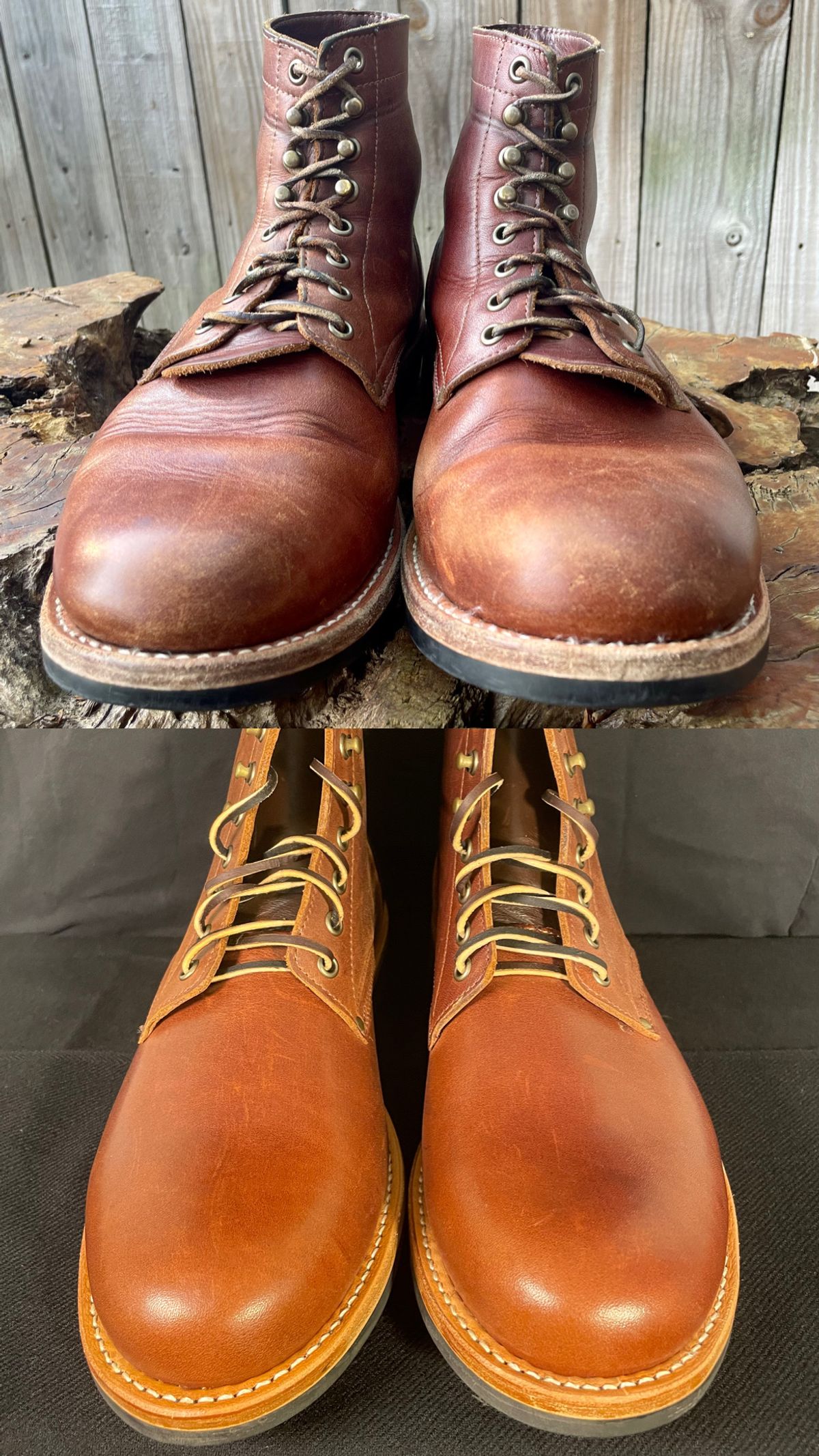 Photo by manco on April 5, 2025 of the Oak Street Bootmakers Trench Boot in Seidel Light Brown Mustang.
