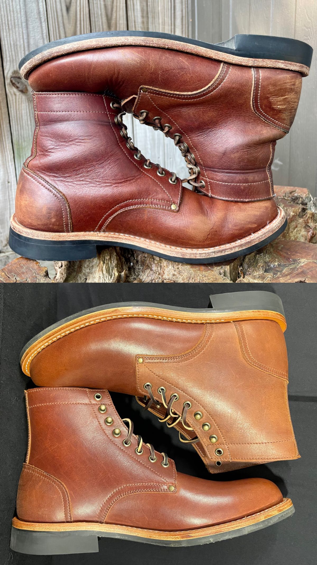 Photo by manco on April 6, 2025 of the Oak Street Bootmakers Trench Boot in Seidel Light Brown Mustang.