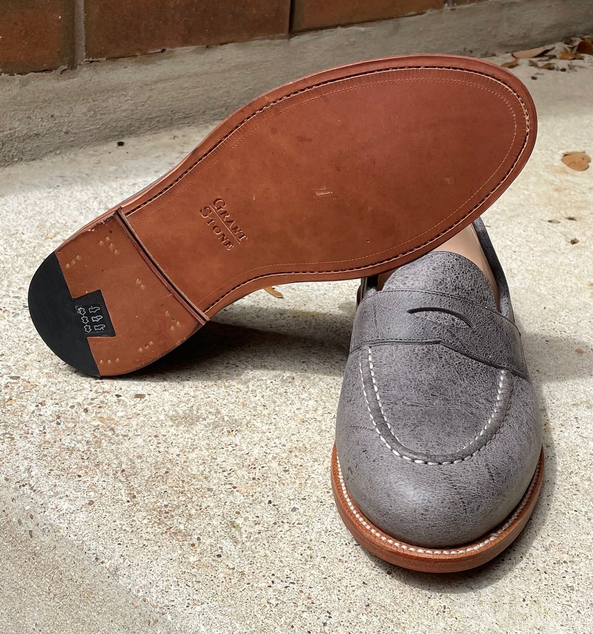 Photo by manco on March 19, 2024 of the Grant Stone Traveler Loafer in C.F. Stead Storm Kudu.