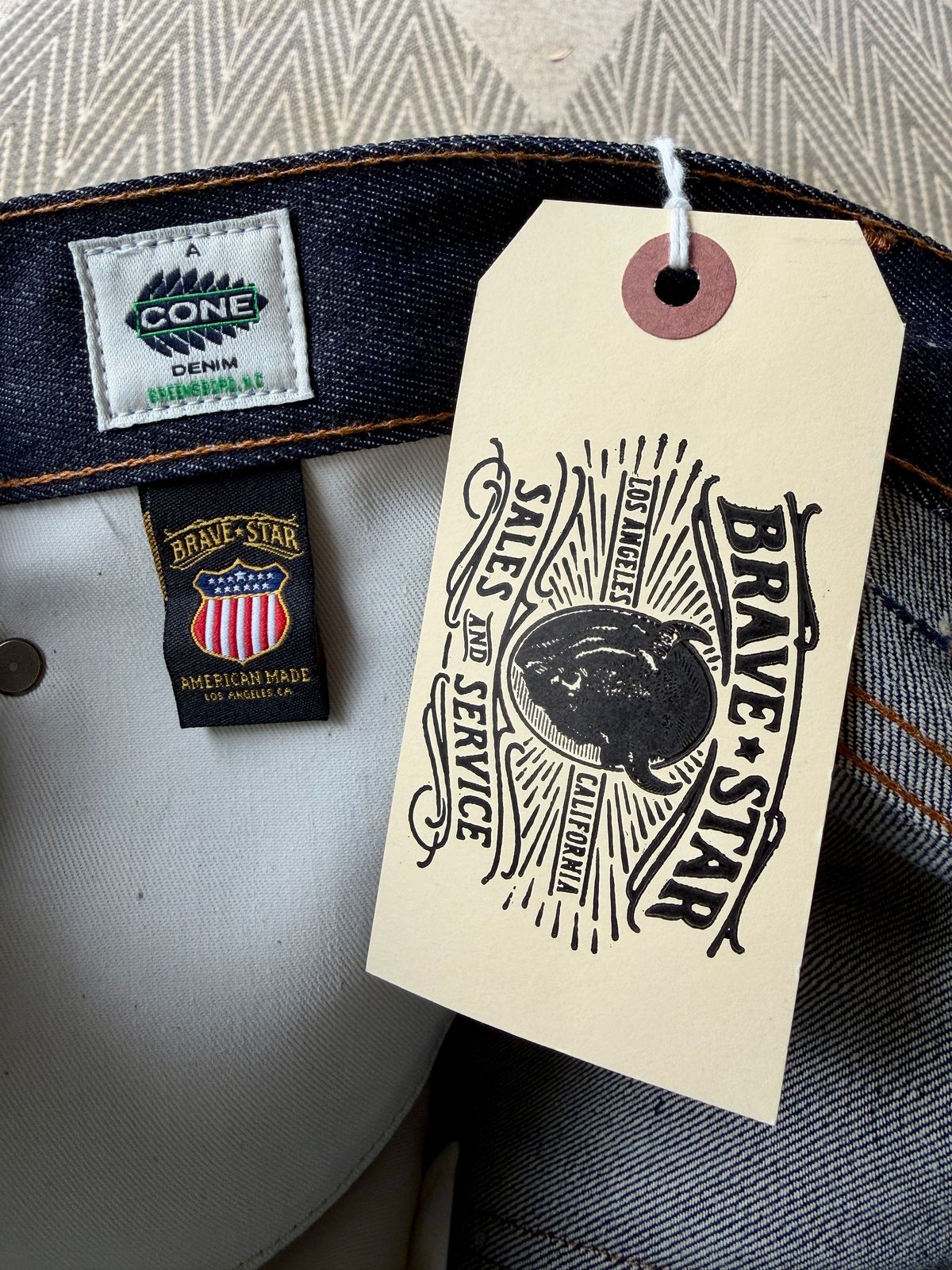 Photo by manco on April 9, 2026 of the Brave Star Strongman in 13 Oz Cone Mills “Witness” Raw Selvedge Denim (100% Cotton).