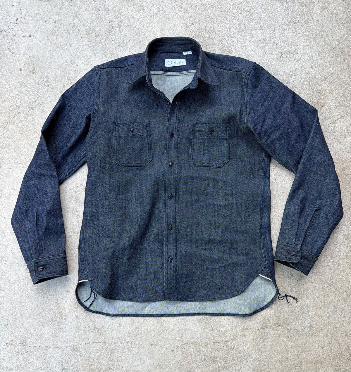 Photo by manco on April 7, 2026 of the Gustin Work Shirt in 13 Oz Cone Mills Raw Selvedge Denim (100% Cotton).
