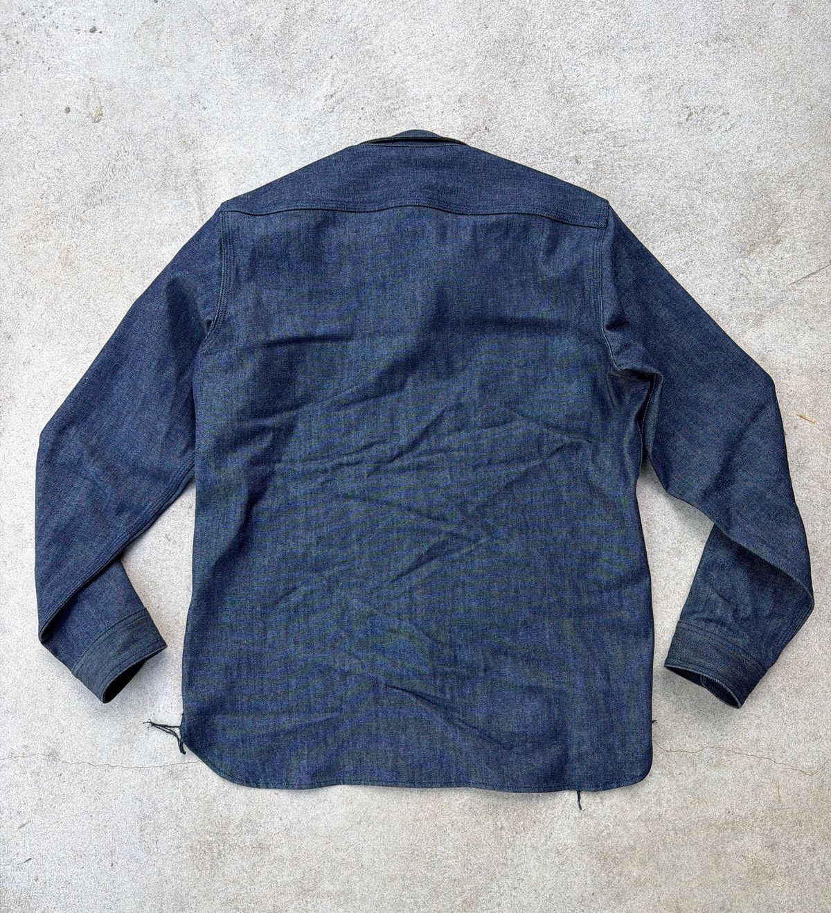 Photo by manco on April 7, 2026 of the Gustin Work Shirt in 13 Oz Cone Mills Raw Selvedge Denim (100% Cotton).