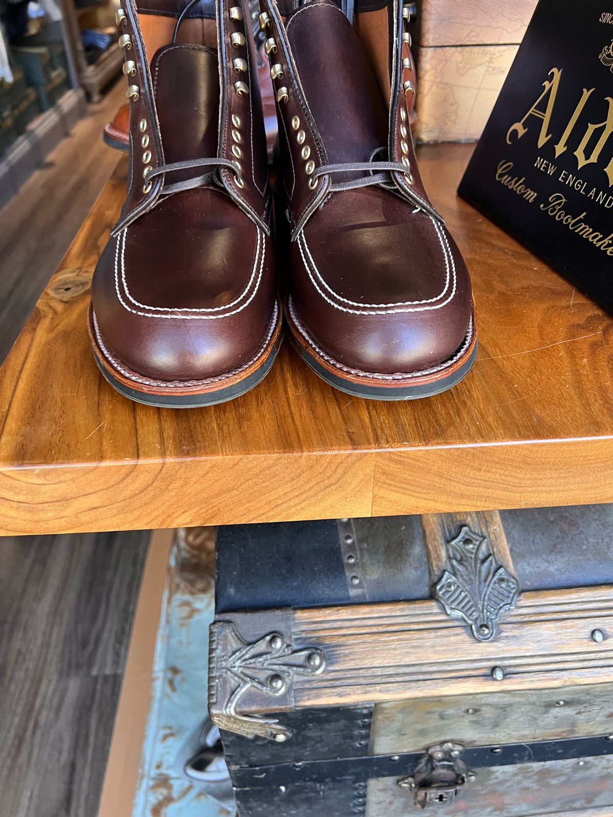 Photo by justjustin on November 13, 2023 of the Alden Indy Boot in Horween Brown Chromexcel.
