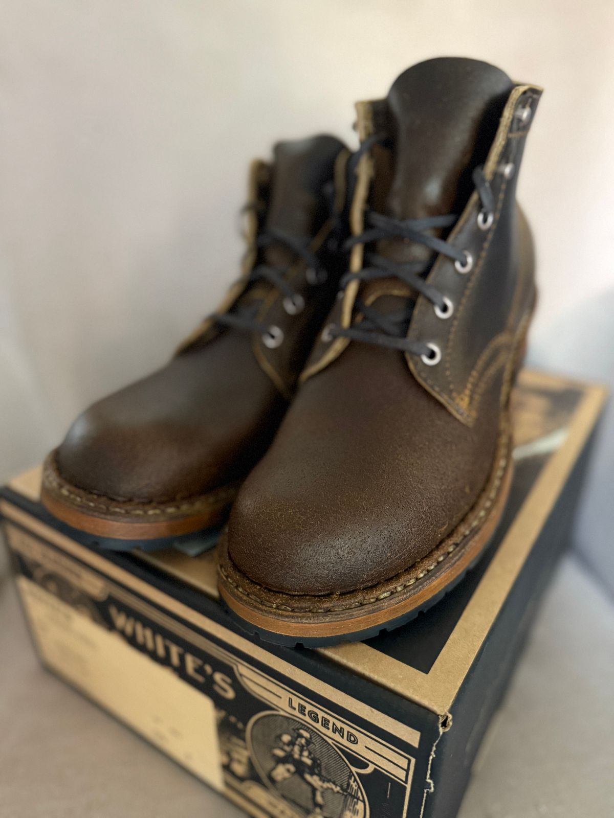 Photo by justjustin on August 19, 2025 of the White's Semi-Dress in Horween Cinnamon Waxed Flesh.