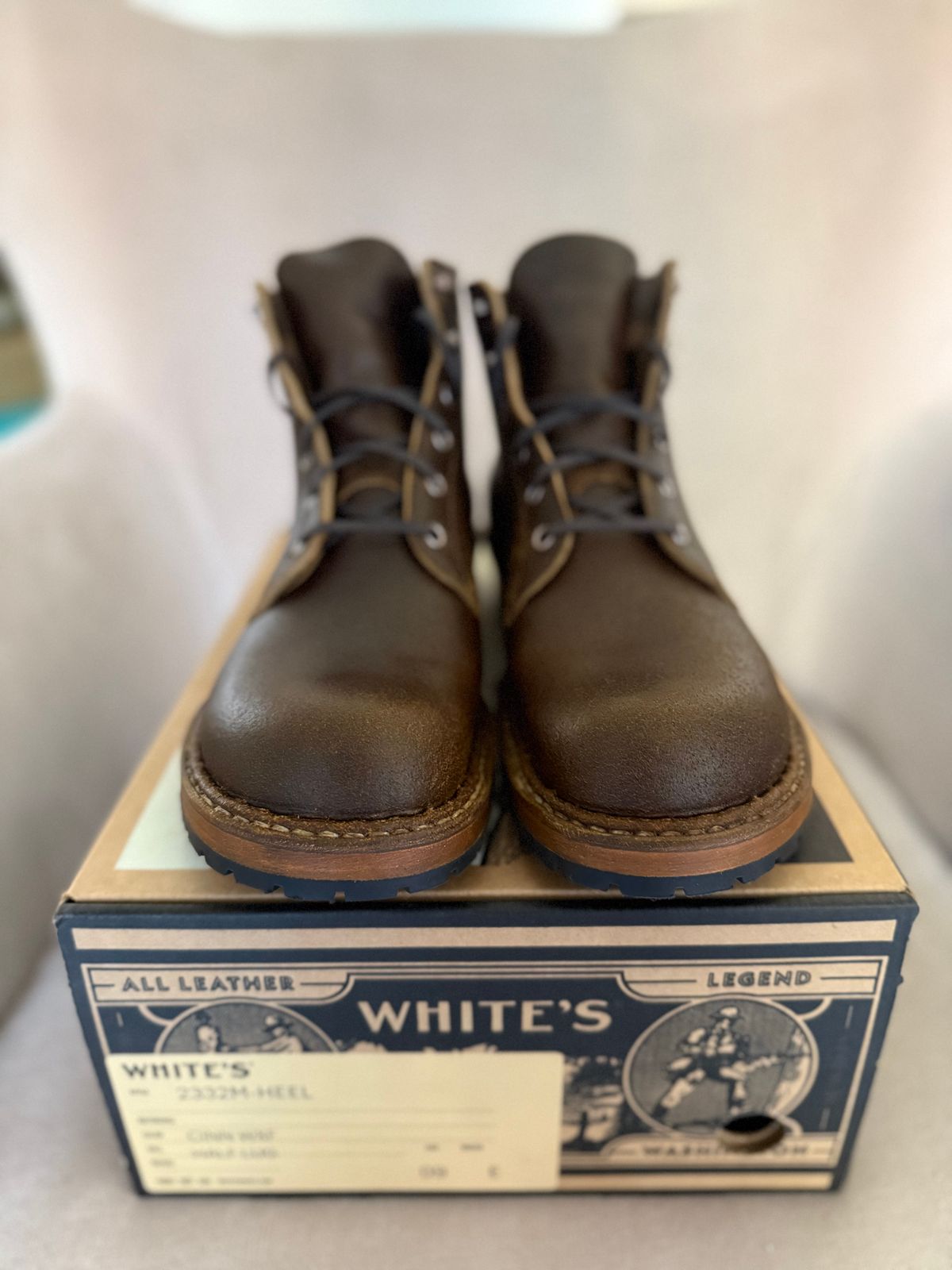 Photo by justjustin on August 19, 2025 of the White's Semi-Dress in Horween Cinnamon Waxed Flesh.