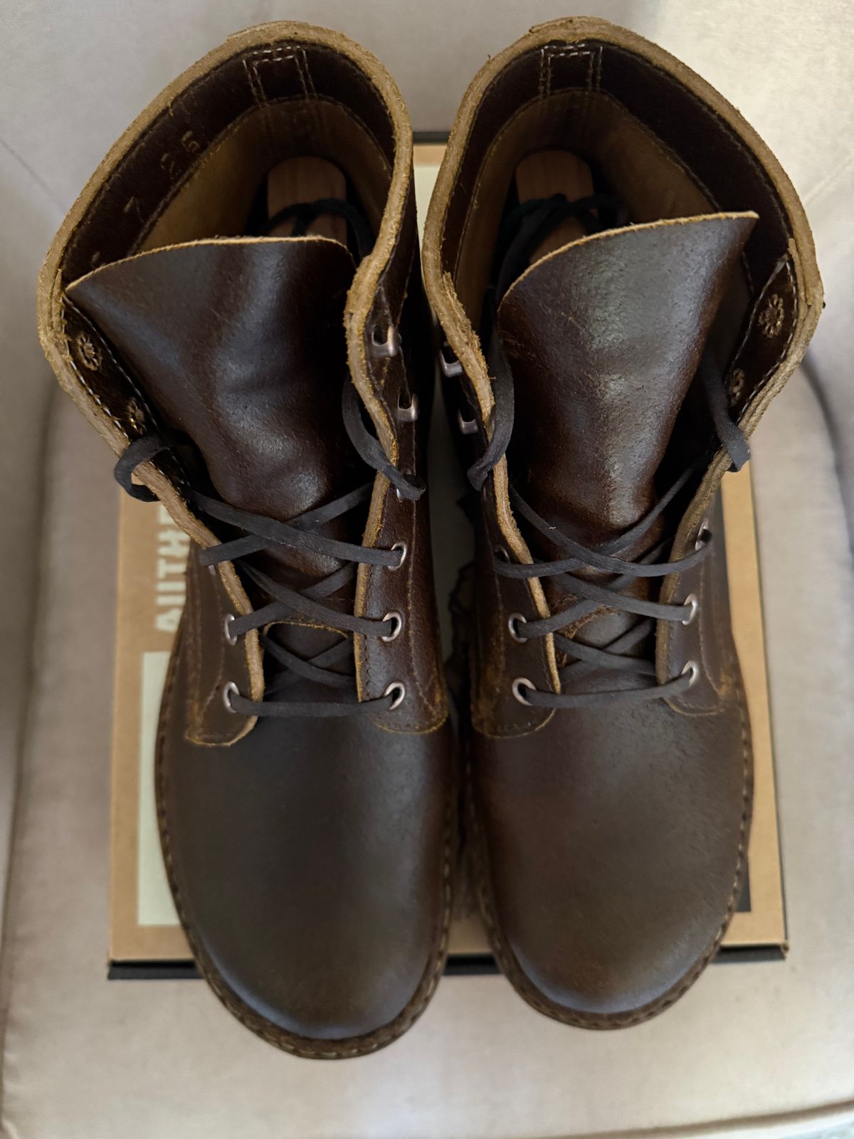 Photo by justjustin on August 19, 2025 of the White's Semi-Dress in Horween Cinnamon Waxed Flesh.