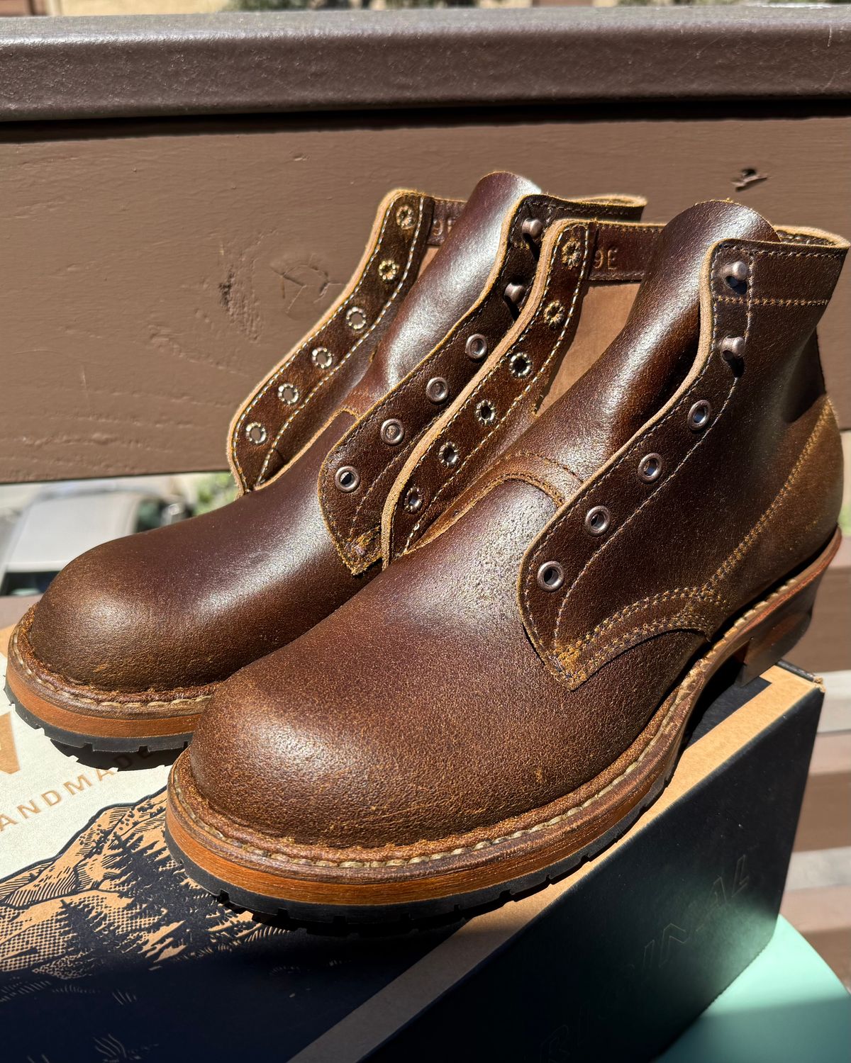 Photo by justjustin on August 19, 2025 of the White's Semi-Dress in Horween Cinnamon Waxed Flesh.
