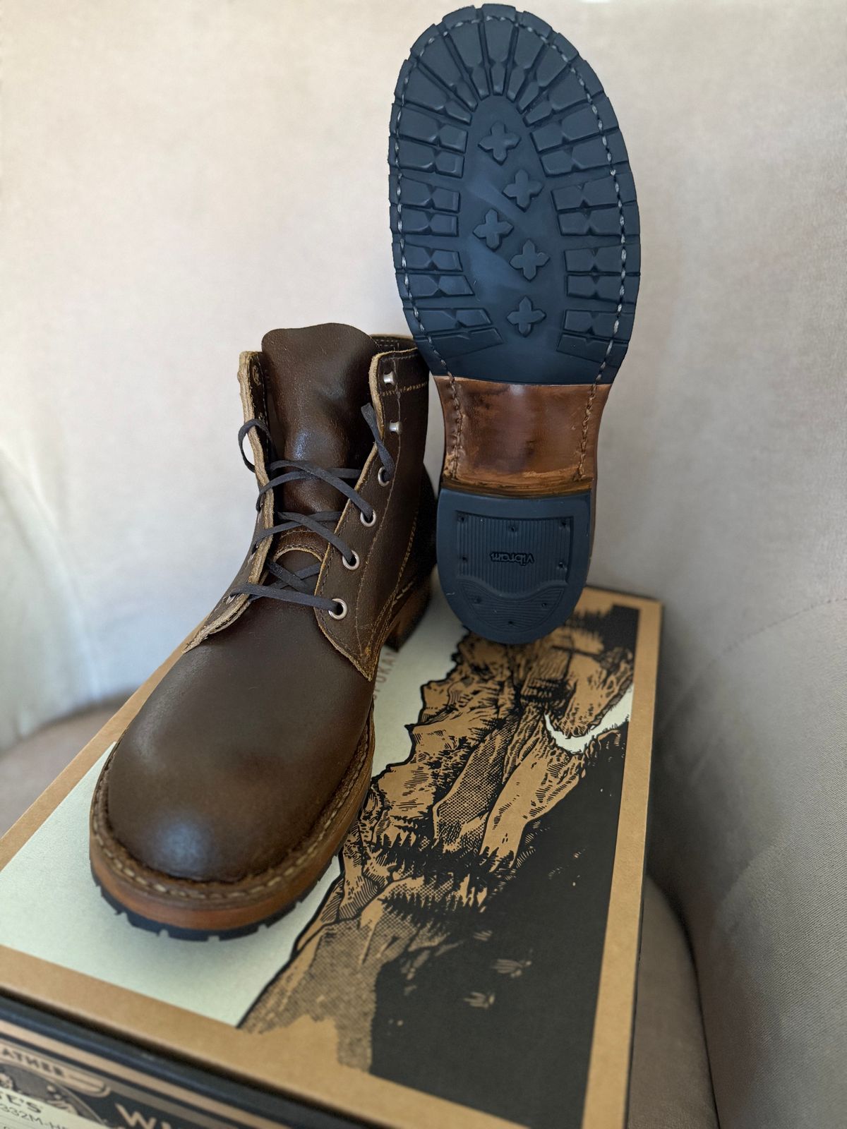 Photo by justjustin on August 19, 2025 of the White's Semi-Dress in Horween Cinnamon Waxed Flesh.