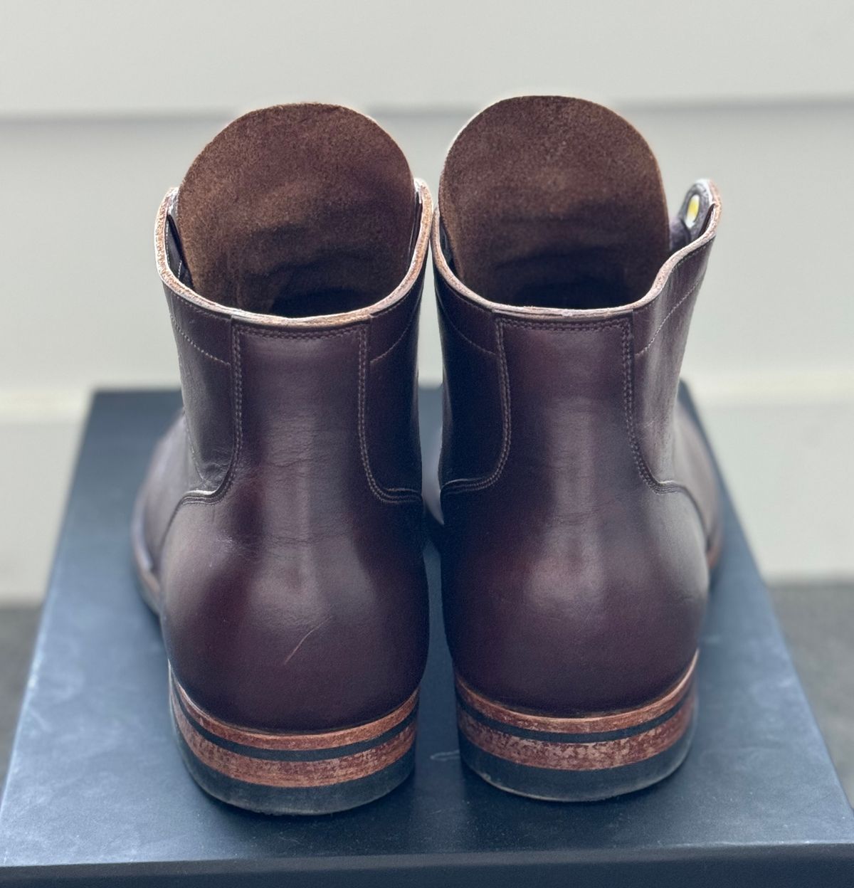 Photo by pablosstuff on May 27, 2024 of the Viberg Service Boot in Horween Brown Chromexcel.