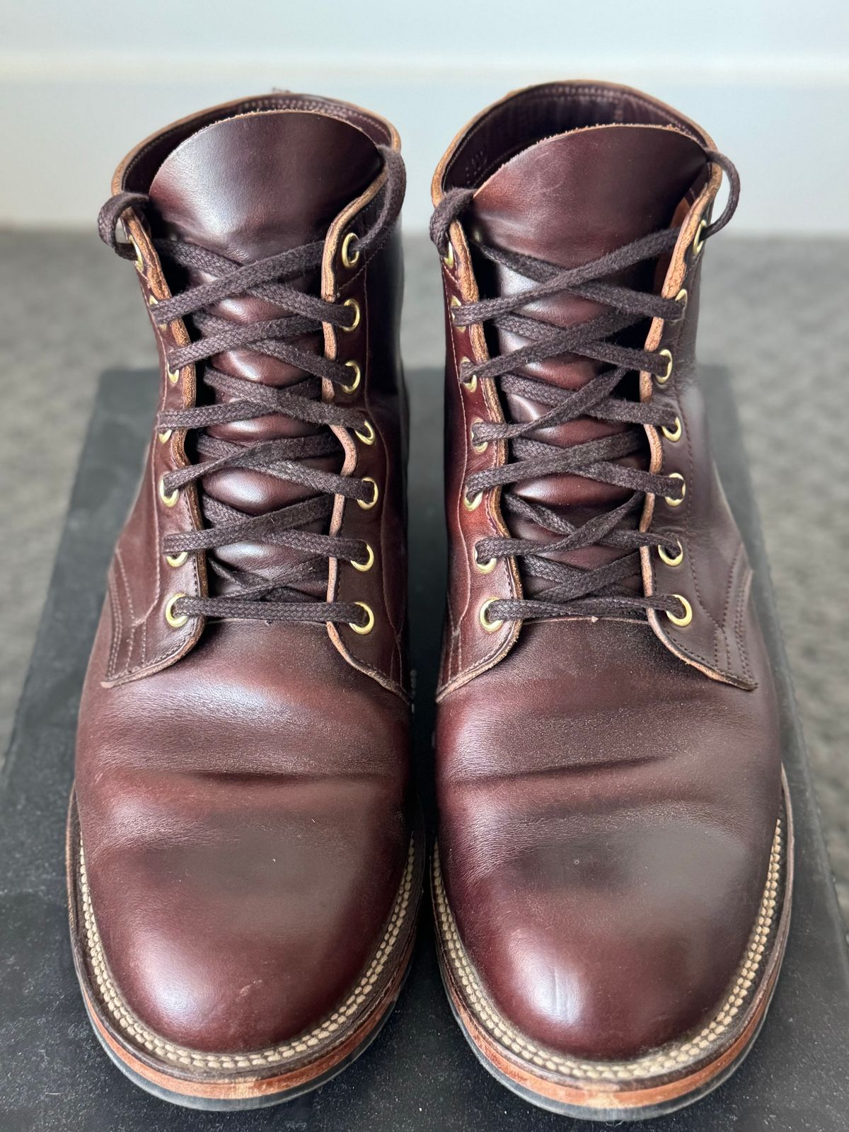 Photo by pablosstuff on October 20, 2024 of the Viberg Service Boot in Horween Brown Chromexcel.
