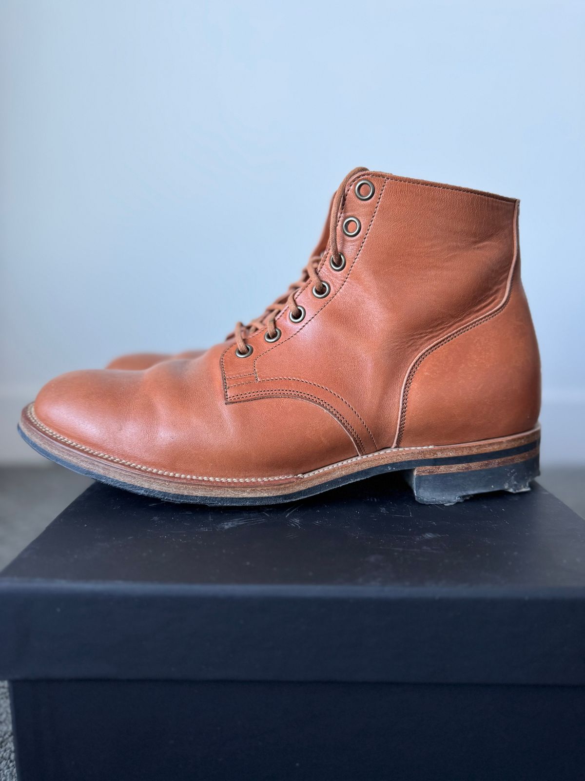 Photo by pablosstuff on March 4, 2025 of the Viberg Service Boot in Maryam Bruciato TPR Horsebutt.
